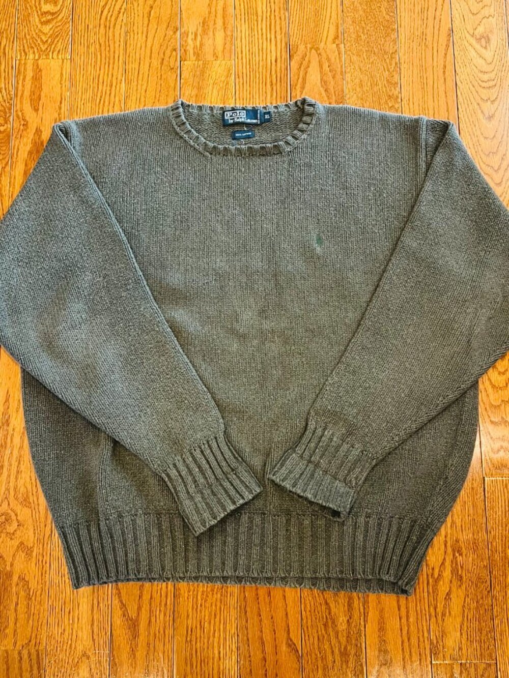 Vintage 90's Polo Ralph Lauren Men’s Cable Knit Fisherman Sweater Size XL Chunky